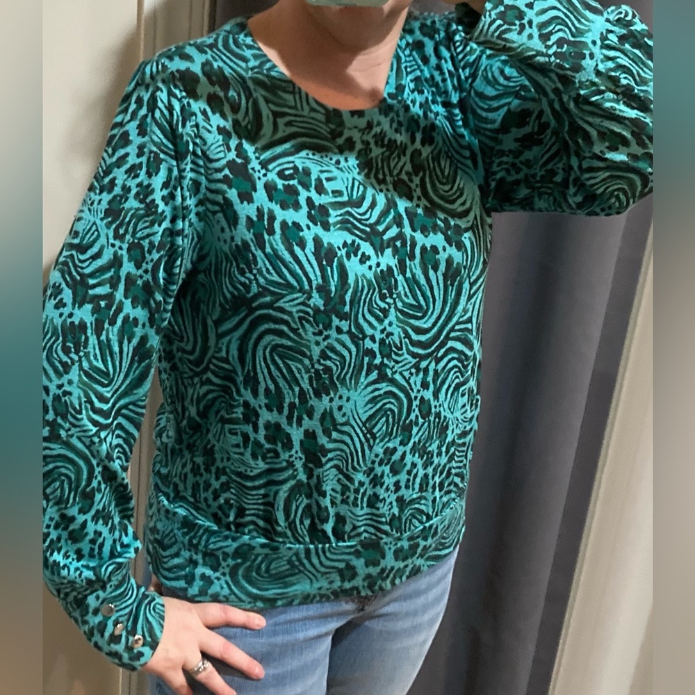 Women's Green Patterned Top